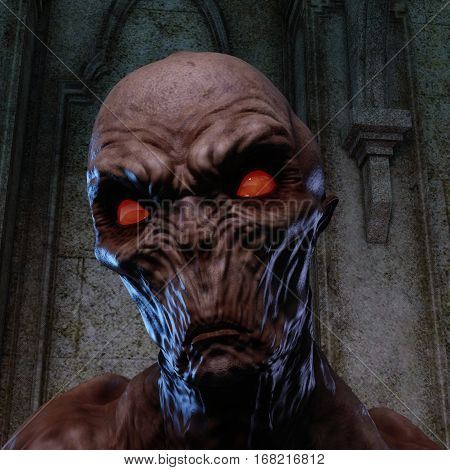3D Rendering Of A Creepy Monster