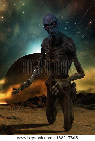 3D Rendering Of A Creepy Monster