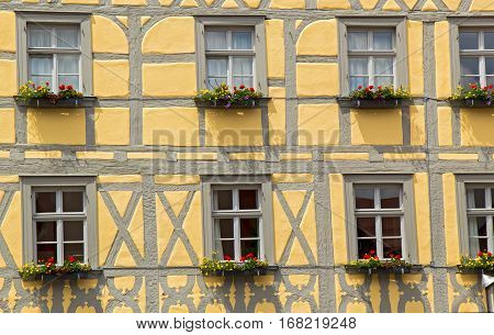 Fachwerk style medieval house in Bamberg, Germany
