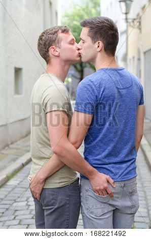 Shot of a kiss young gay couple