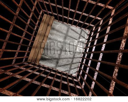 3d rostige Metall Gefängnis Hintergrund Bild