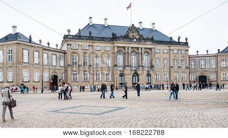 Visitors Near Royal Palace In Amalienborg