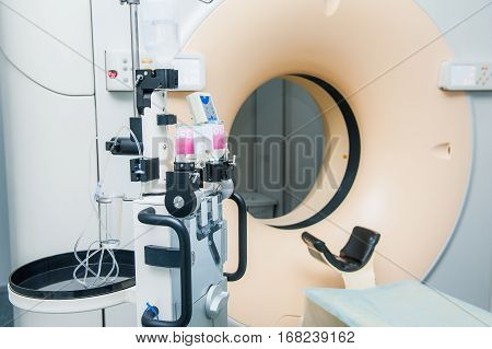 Computed Tomography Or Computed Axial Tomography Scan Machine In Hospital Room