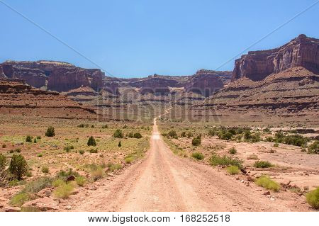 Road in Canyonlands National Park (Shafer Trail road), Moab Utah USA