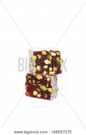 Turkish delight isolated on a white background