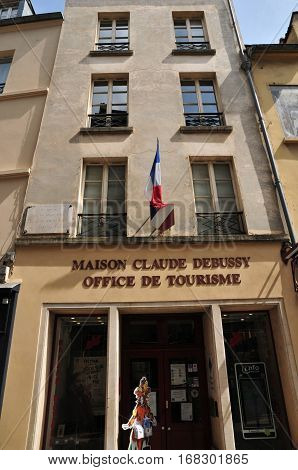 Saint Germain en Laye France - may 2 2016 : the tourism office in Claude Debussy house
