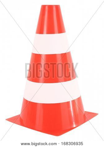 Traffic cone or orange white pylon for sport