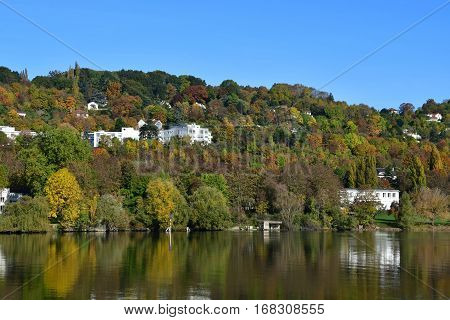 Meulan France - october 31 2016 : the picturesque city in autumn