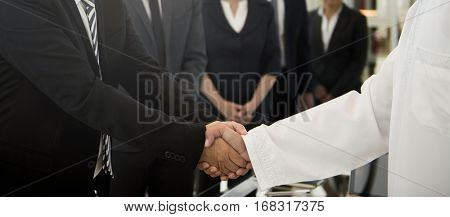 Business Partners Introductionary Handshake Bow