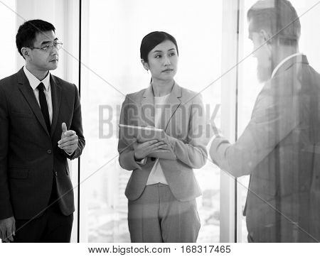 Business Partners Introductionary Handshake Bow