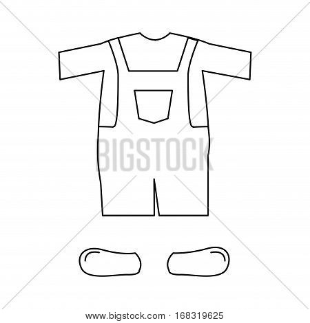 silhouette with male clothing pijama mameluke short vector illustration