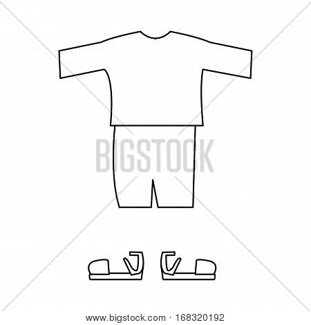 silhouette with male clothing pijama short vector illustration