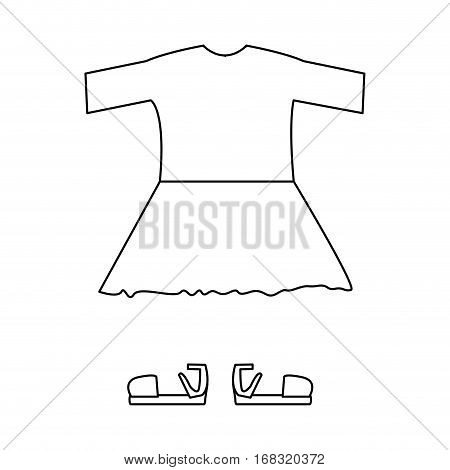 silhouette with girl clothing pijama with skirt vector illustration