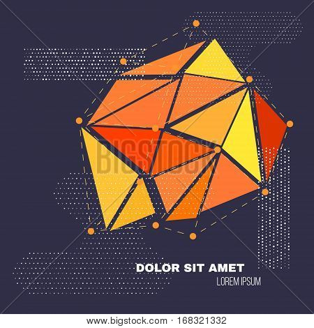 3D Low Polygon Geometry Background. Abstract Polygonal Geometric Shape. Lowpoly Minimal Style Art. Vector illustration