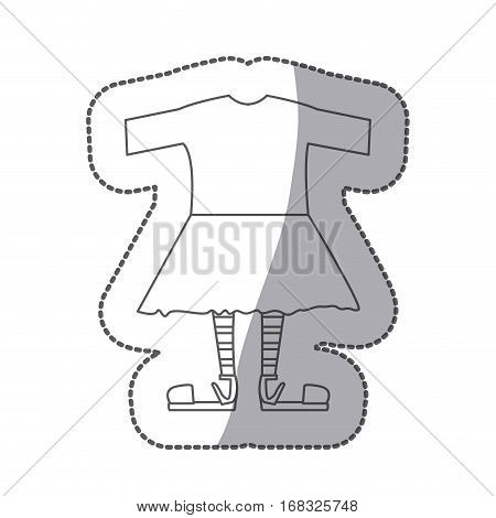 contour with female clothing pijama vector illustration