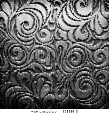 Sølv metal plade med klassiske ornament (vintage collection)
