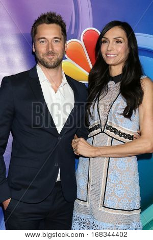 LOS ANGELES - JAN 18:  Ryan Eggold, Famke Janssen at the NBC/Universal TCA Winter 2017 at Langham Hotel on January 18, 2017 in Pasadena, CA