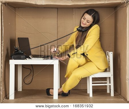 Secretary Gossiping On The Phone And Paint Nails