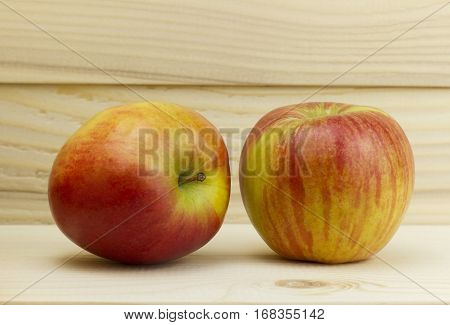 two fresh juicy natural Apple ripe snack