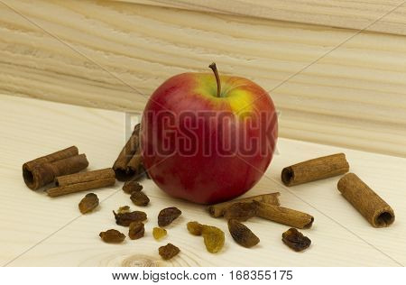 fresh juicy Apple with cinnamon meal natural