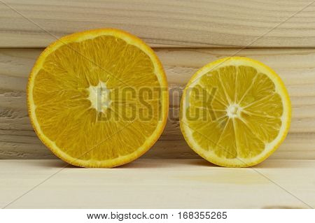 cut fresh juicy natural sour orange lemon