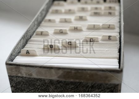 Index cards for organizing business contacts and information 
