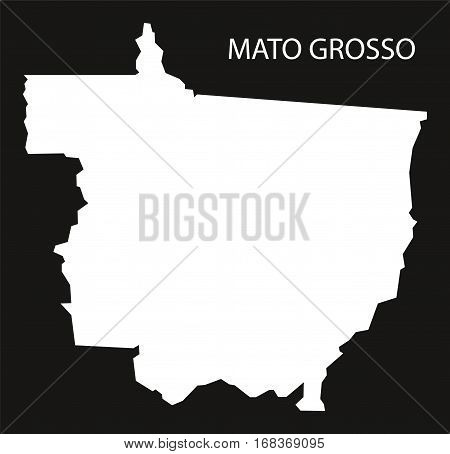 Mato Grosso Brazil Map black inverted silhouette illustration