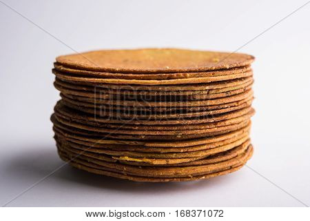 Indian famous delicious Fenugreek khakra or kasuri methi, gujarathi or gujrati snacks