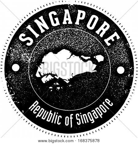 Singapore Vintage Style Country Stamp