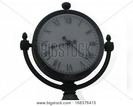 Old street clock in the city of Kiev Ukraine