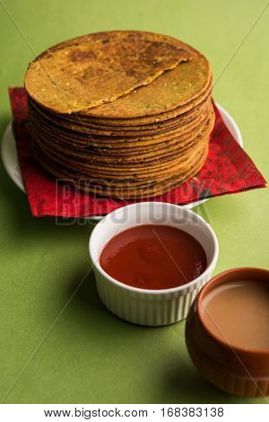 Indian famous delicious Fenugreek khakra or kasuri methi, gujarathi or gujrati snacks
