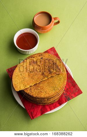 Indian famous delicious Fenugreek khakra or kasuri methi, gujarathi or gujrati snacks