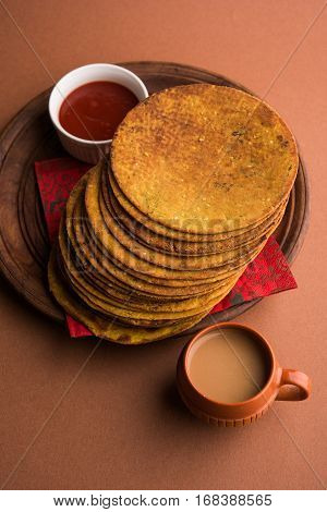 Indian famous delicious Fenugreek khakra or kasuri methi, gujarathi or gujrati snacks