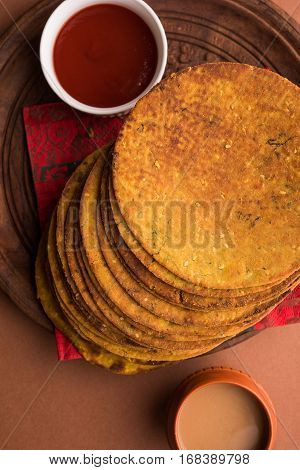 Indian famous delicious Fenugreek khakra or kasuri methi, gujarathi or gujrati snacks