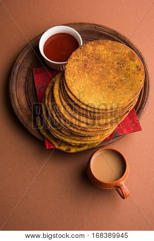 Indian famous delicious Fenugreek khakra or kasuri methi, gujarathi or gujrati snacks
