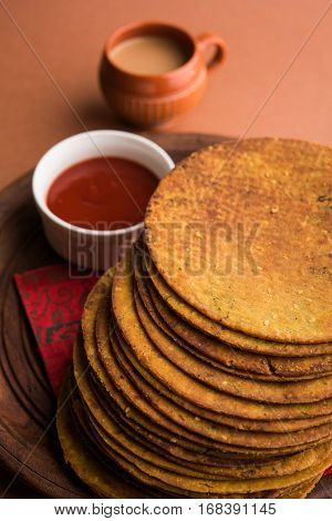 Indian famous delicious Fenugreek khakra or kasuri methi, gujarathi or gujrati snacks