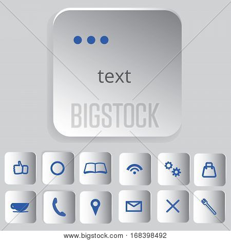 Set of web blue icons. Element of site's design