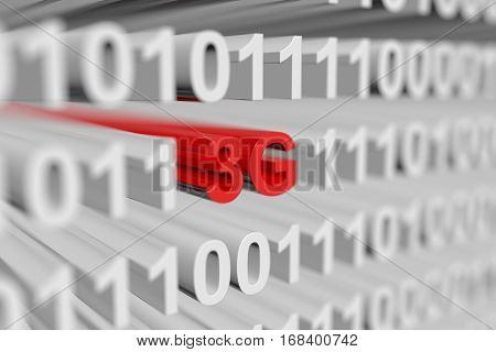 3G is presented in the form of a binary code with blurred background 3d illustration
