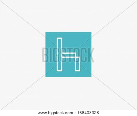 Letter H icon alphabet symbol. Letter H logo icon design vector sign.