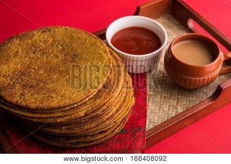 Indian famous delicious Fenugreek khakra or kasuri methi, gujarathi or gujrati snacks