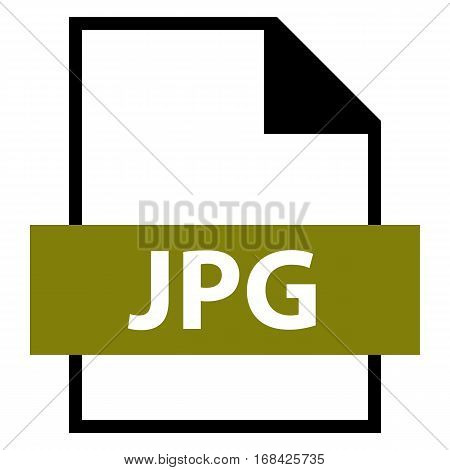 Use it in all your designs. Filename extension icon JPG Joint Photographic Experts Group in flat style. Quick and easy recolorable shape. Vector illustration a graphic element.