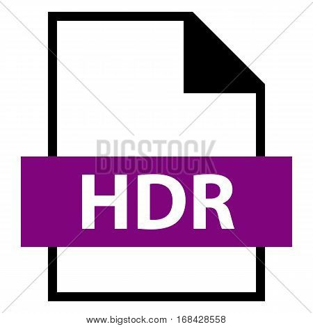 Use it in all your designs. Filename extension icon HDR High Dynamic Range Image File in flat style. Quick and easy recolorable shape. Vector illustration a graphic element.