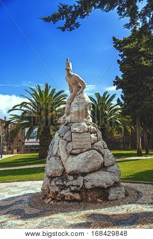 CASCAIS, PORTUGAL - SEPTEMBER 28, 2013: Monument to the 19th Infantry Regiment the Peninsular war Cascais Portugal