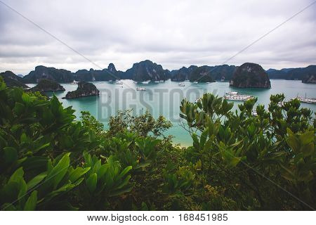 Beautiful View Of Halong Bay, Vietnam, Unesco World Heritage Site, Scenic View Of Islands, Southeast