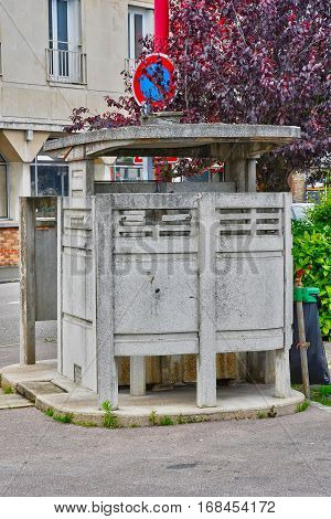 Neufchatel en Bray France - june 23 2016 : a public toilet