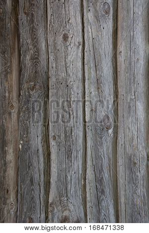 Brown rustic old wooden background. Vertical timber planks.