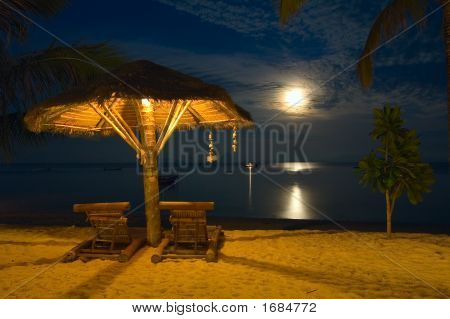 Sedie da spiaggia tropicale Resort - notturna