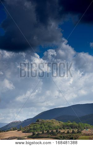La Sassa Pisa Tuscany Italy - Landscape processing and care of the vineyards of red and white wine