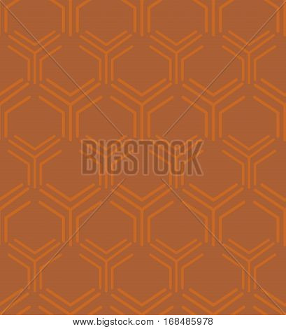 Seamless pattern in Japanese style with orange stylized polygons