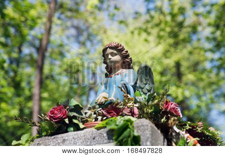 Old Statue On Grave In Lviv